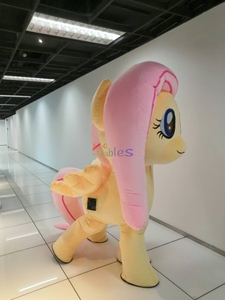 Disfraz Inflable de Fluttershy de 2 m, Mascota Inflable Corredora, Disfraz de Mascota de Piel de Caballo Inflable para Fiestas - Product Image 3