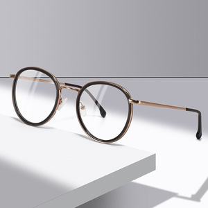 Gafas Clásicas Unisex de Montura Completa Wenzhou, Lentes Ópticas UV400 con Estampado Metálico de Alta Calidad, Patrón Sólido, Estuche Ligero para Gafas - Product Image 2