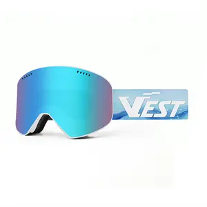 Lunettes de ski Lentille cylindrique remplaçable magnétique Lunettes de neige pour hommes femmes Anti-buée Protection UV Snowboard Lunettes de ski