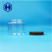 Pot rond en plastique transparent PET à large ouverture avec couvercle brun, sans BPA, étanche, pour collations, aliments pour bébés, qualité alimentaire