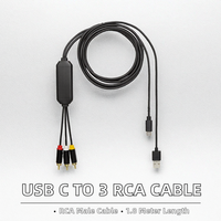 Câble répartiteur USB-C vers 3 RCA Koogold L3C pour projecteur et microphone, adaptateur de sortie vidéo AV 480P, gaine en PVC, 1,8 m