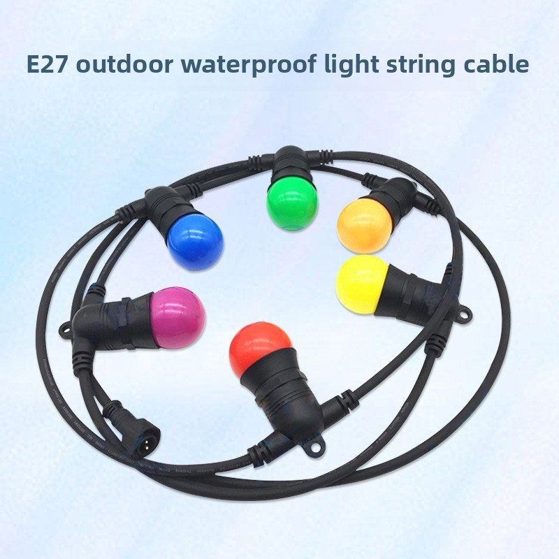 HE SHENG JIA XING Factory Direct Sale Outdoor Waterproof EU/US Power Cord Light String Christmas Decoration E27 Copper Conductor · image 5