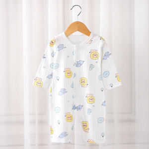 Automne printemps nouveau-né combinaison ramper costume bébé barboteuse mince tenue d'été garçons pur coton pyjamas mignon Style Offre Spéciale - Product Image 3