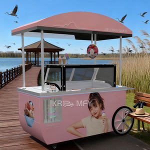 Carrito de Venta de Helados y Comida Rápida, Remolcable, Resistente a la Oxidación, de Metal, con Máquina de Helado Suave - Product Image 3