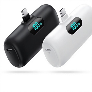 [แพ็คคู่] พาวเวอร์แบงค์ขนาดพกพา 5000mAh PD USB-C สำหรับ iPhone 17/16/15 และ Android//Moto/ แบตเตอรี่สำรองสำหรับเดินทาง - Product Image 1