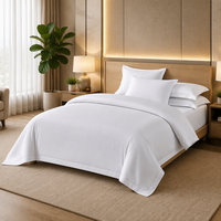 Ensemble de literie d'hôtel sur mesure pour usage commercial, 100% coton, blanc, comprenant housse de couette, drap et taie d'oreiller, fabricant OEM