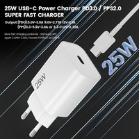 Adaptateur mural universel électrique de haute qualité 25W PD Type-C EU Super Fast Charging avec câble de 1m/1,5m/2m pour S24 S23
