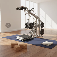 Machine professionnelle de fitness pour hack squat et soulevé de mollets, ciblant les quadriceps, les ischio-jambiers et les mollets