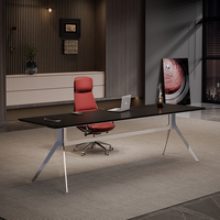 Chaise de bureau de direction combinée, style italien moderne et simple en acier inoxydable, design carré de luxe léger avec chargement sans fil
