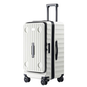 Valise à roulettes Cloud White 26 pouces avec fermeture éclair à verrouillage, grande capacité, bagage de voyage pour les loisirs, unisexe, printemps - Product Image 1
