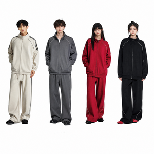 8051 Custom Vintage Y2K Streetwear Womens Baggy Sweatpants High Quality Contrast Seam Wide Leg Heavy Cotton Loose Jogger Pants - Product Image 3
