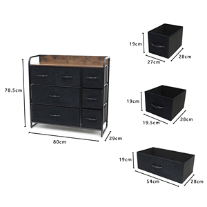 Hiện Đại 7-Ngăn Kéo Có Thể Gập Lại Tủ Quần Áo Lưu Trữ Tháp Lớn Vải Grey Với MDF Gỗ Kim Loại Cho Khách Sạn Nhà Phòng Khách Phòng Ngủ Sử Dụng - Product Image 2