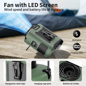Ventilateur Socool 10000mAh Portable Multifonction Rechargeable Électrique Mini Ventilateur de Camping Extérieur à Clip de Ceinture Lumière LED SOS Sans Balais - Product Image 5