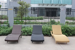 Outdoor Synthetic Wicker Beach <strong>Reclining</strong> Lazy Sun Lounger <strong>Rattan</strong> Poolside Lounge <strong>Chair</strong> - Product Image 4