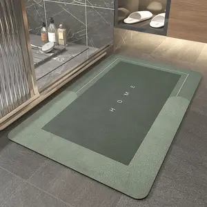 Vente en gros de tapis de bain ovale de luxe, confortable, doux, antidérapant, absorbant, tapis en caoutchouc à séchage rapide pour la maison et l'hôtel