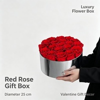 Coffret de roses éternelles stabilisées, véritables et immortelles, pour la fête des mères et la Saint-Valentin, vente en gros