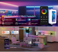 Millionltd Tuya Smart Zigbee Mesh WS2811 Tira LED RGBIC de 1024 píxeles Control remoto de música de 4 zonas Corriente de salida 8A