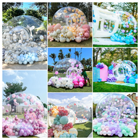 Ballon dôme gonflable bulle ballon maison tente transparente pour enfants fête d'anniversaire événement avec bannière de lapin de pâques