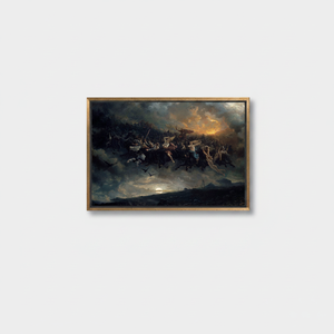 Odin's Wild Hunt <b>Canvas</b> Print: Norse Mythology Home Decor Art,GOLD <b>FRAMED</b> <b>CANVAS</b> - Product Image 2