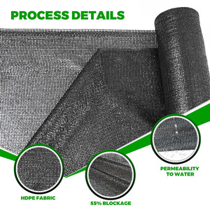 Устойчивая к УФ-60% черная затеняющая сетка Malla Sombra Para jardin Sunshade teel Set садовая затеняющая ткань рулоны для сельского хозяйства - Product Image 4