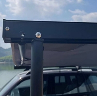 Auvent rétractable en aluminium 4x4 tout-terrain avec bande lumineuse LED 200x250cm, tente de voiture en tissu Oxford pour le camping