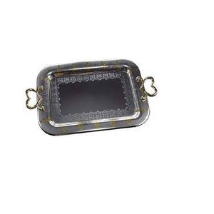 Plateau de service en aluminium avec poignées décoratives Plateau de service décoratif en aluminium pour gâteau au chocolat pour la cuisine - Product Image 3