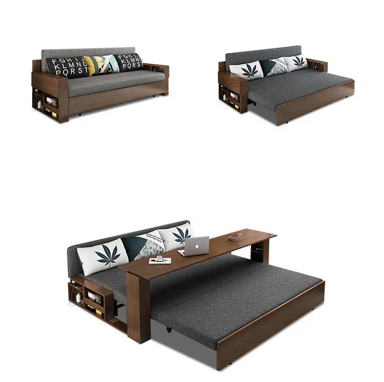 Выдвижной многофункциональный деревянный диван-трансформер для гостиной, Современная надувная мебель, раскладной диван-кровать