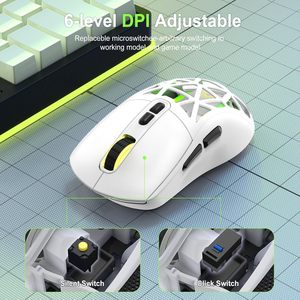 Sades Tri Chế Độ Trọng Lượng Nhẹ 10000 Dpi RGB Lập Trình Macro Không Dây Chuột Chơi Game Với Có Thể Thay Thế Vỏ Và Microswitch - Product Image 5