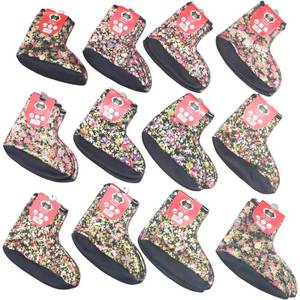 Fashionable winter floral embossed non-slip high-cut <b>warm</b> <b>socks</b> <b>women</b>, suitable for daily wear, with digital printed cuff logo - Product Image 1