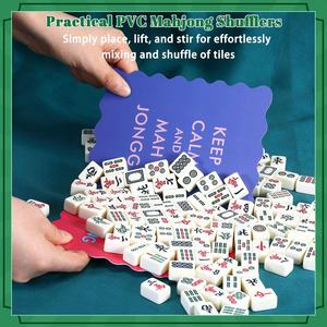 Mélangeur de tuiles de Mahjong coloré en PVC épais avec motifs et inscriptions, à bords ondulés, pour mélanger et mélanger les tuiles, Cadeaux de Mahjong - Product Image 2