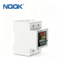 DC Din Rail Meteran Daya Multi-Fungsi Fase Tunggal Tampilan Digital Monitor Tegangan Arus Energi 100A Maks untuk Sistem PV Surya