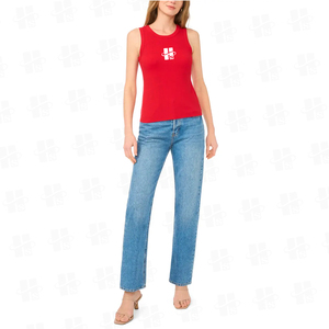 Camiseta Deportiva Personalizada de Alta Calidad, Mezcla de Algodón y Elastano, Transpirable, Cuello Redondo, con Ribetes, para Gimnasio y Fitness, para Mujer - Product Image 4