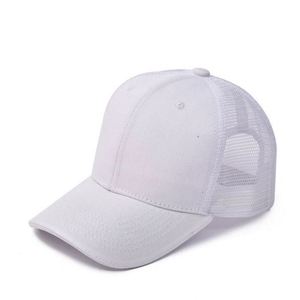 Casquettes de baseball en maille à logo personnalisé, couleur unie, visière incurvée, livraison rapide en gros - Product Image 4