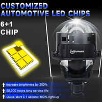 JHS Phare Bi-Led Laser Haute Qualité 140W 3 Pouces, Lentille de Projecteur Bi-LED 3.0, Phare LED à LOGO Personnalisé Lampe H4 pour Voiture Universelle
