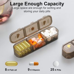 Pastillero mensual, caja organizadora de pastillas AM/PM para 7 días, 21 compartimentos, caja de embalaje de pastillas, organizador portátil de viaje - Product Image 4
