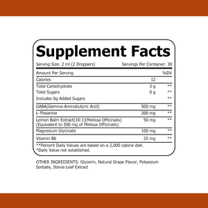 Suplementos Herbales de Marca Privada con Vitamina B6 y L-Teanina para Calmar, Concentrarse, Relajarse y Dormir, Gotas Líquidas Dietéticas de L-Teanina y GABA - Product Image 4