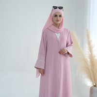 Abaya turque, kaftan, design palestinien kufiyah, broderie, cardigan, vêtements islamiques, robe en crêpe à la vente chaude pour femmes L250