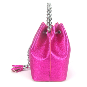 Bolso de Noche Tipo Cubo con Borlas de Diamantes Rosados de Lujo Personalizado, Bolso Tipo Cubo con Decoración de Cadena para Mujer - Product Image 4