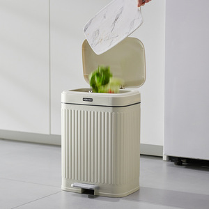 Poubelle carrée Alex 12L avec pédale et couvercle, pour intérieur, maison, bureau - Product Image 2