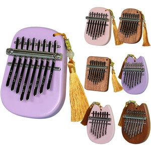 Mini piano à pouce en bois Kalimba compact à 8 touches avec marteau de réglage Piano rétro à doigts Cadeau exquis pour les enfants - Product Image 1