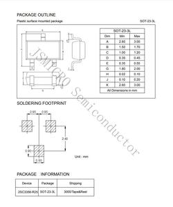 2SC3356 R24 R25 SOT-23 100mA <span class=keywords><strong>12V</strong></span> Transistor plano epitaxial de silicio para control remoto L2SC3356LT1G 3000 uds/rollo - Product Image 6