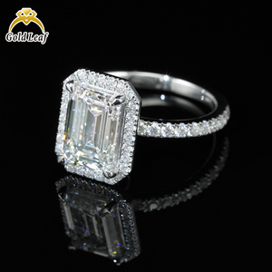 טבעת יהלום מעבדה 14 קראט זהב וכסף 925, דירוג VVS VS, יהלום CVD בצבע אזמרגד, 1 קראט, 2 קראט, <span class=keywords><strong>3</strong></span> קראט, 4 קראט, טבעת יהלום מעבדה בהתאמה אישית - Product Image 2