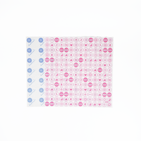 Papier sulfurisé à motif circulaire rose et bleu, impression personnalisée pour emballages de frites, snacks, bonbons, fromages et restaurants