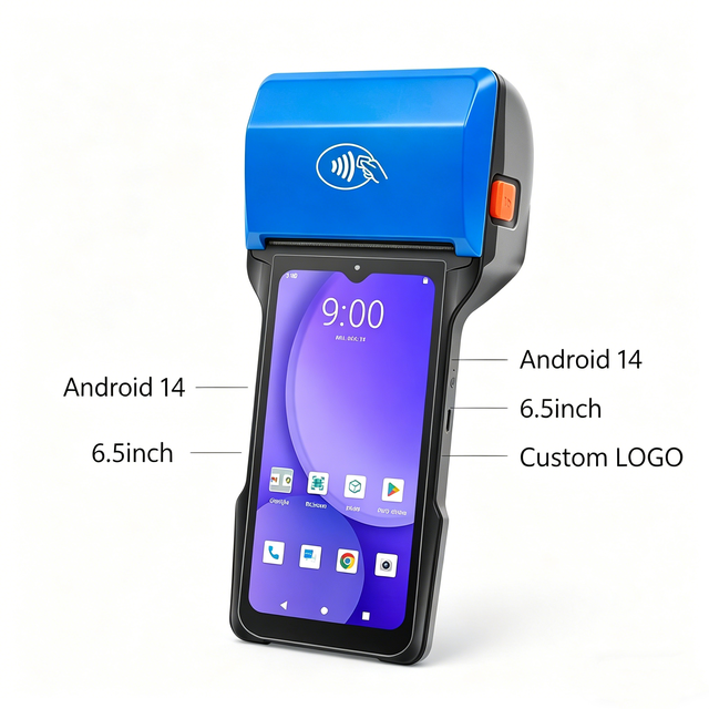 F1s Plus Mobile POS System Built-in Printer 58mm Label&Receipt Card Reader NFC WIFI Fast Charging 6.5 Inch Pos Terminal
