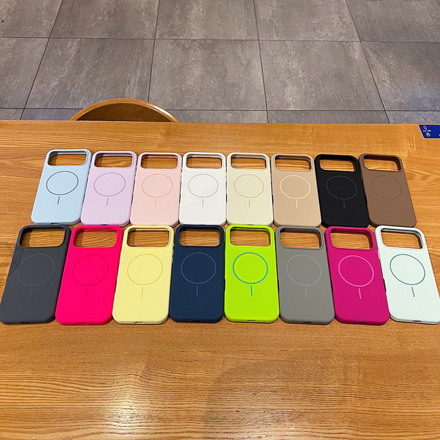 Suitable for iPhone 17 Air Pro Max 16 15 14 Solid Color Liquid Silicone TPU Magnetic Wireless Charging Phone case