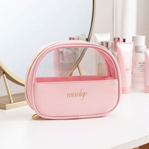 Sacs de maquillage professionnels en PU pour femmes, avec logo personnalisé, nouvelle marque privée, mini sacs à fermeture éclair roses et rouges, vente en gros - Product Image 5