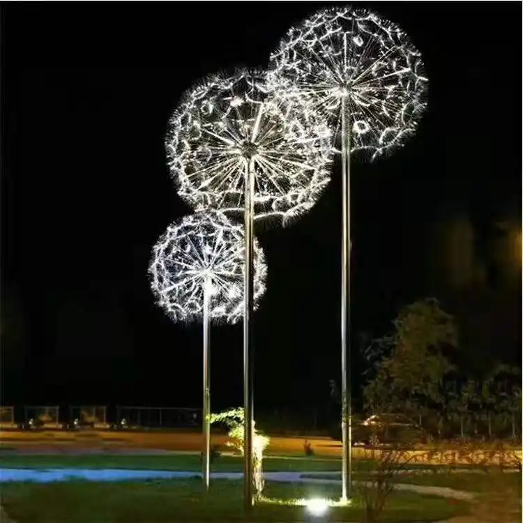 Modern Custom Stainless Steel Led Light Sculptures Decorative Metal Crafts