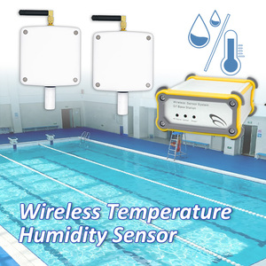 2 ensembles de capteurs de surveillance de l'environnement de piscine, dispositif de visualisation à distance des données en temps réel pour le suivi de la température et de l'humidité des piscines - Product Image 1