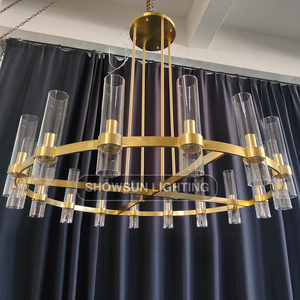 Hiện đại Brass ánh sáng mặt dây chuyền Vòng Vàng đèn chùm ánh sáng cho phòng ăn nhà hàng nhà bếp phòng khách - Product Image 4