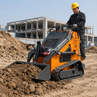 Chargeuse compacte sur chenilles diesel 360kg 380kg pour travaux de construction, avec nivellement automatique et fonction de forage de roche